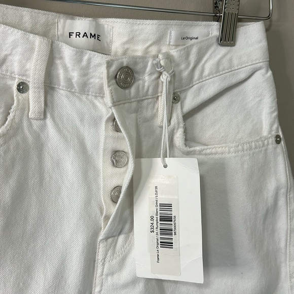 FRAME Denim Le Original Rumpled Blanc Grind White Button Fly Jean Sz 24 NEW - Picture 6 of 10